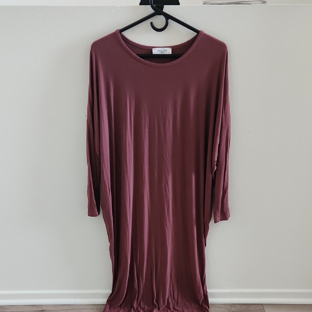 Carly Jean Long Sleeve Muave Dress